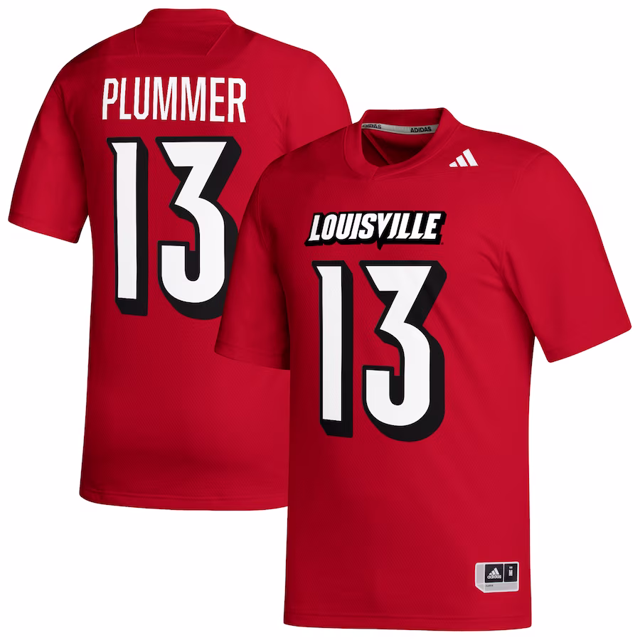 Jack Plummer Louisville Cardinals adidas NIL Football Player Jersey - Red - Puhuasuan