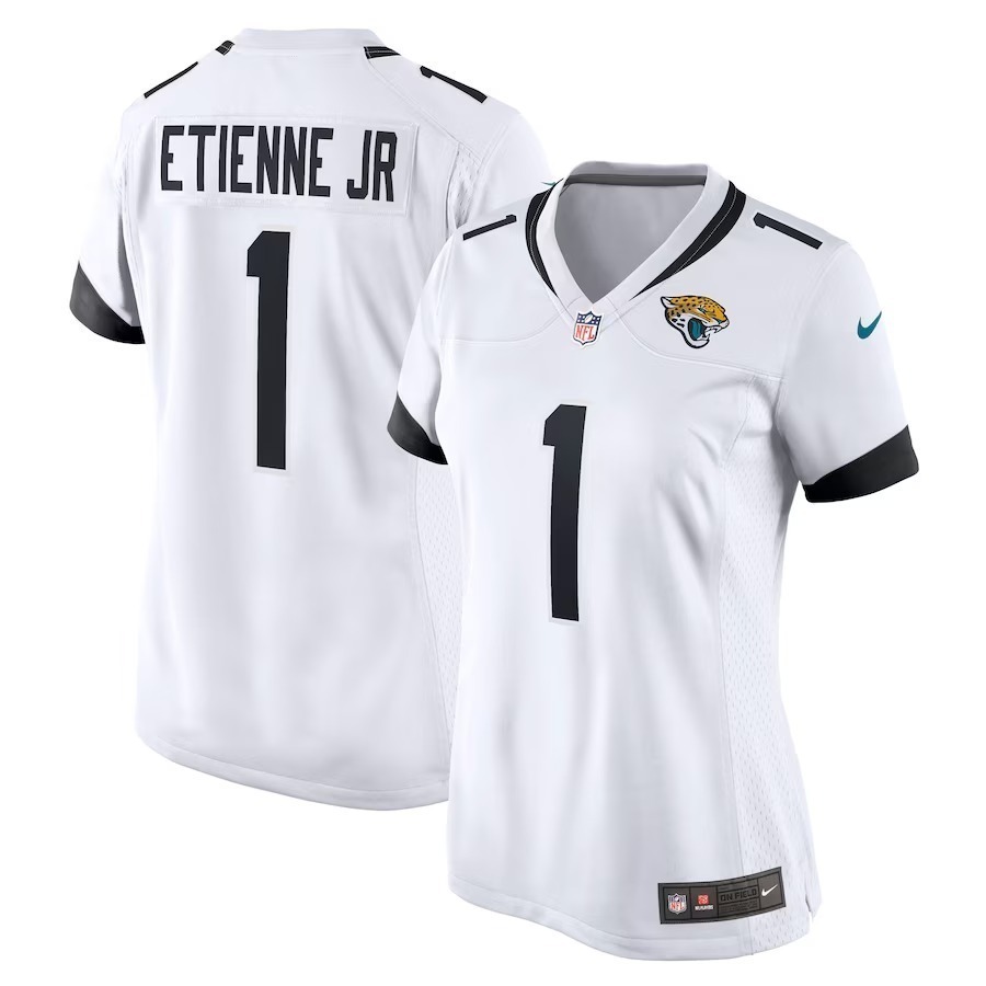 Women's Jacksonville Jaguars Travis Jr. Etienne Nike White Game Player Jersey - Puhuasuan
