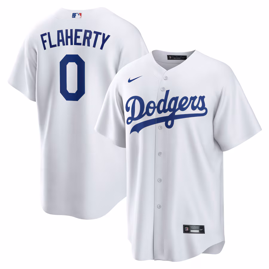 Men's Los Angeles Dodgers Jack Flaherty Nike White Home Replica Player Jersey - Puhuasuan