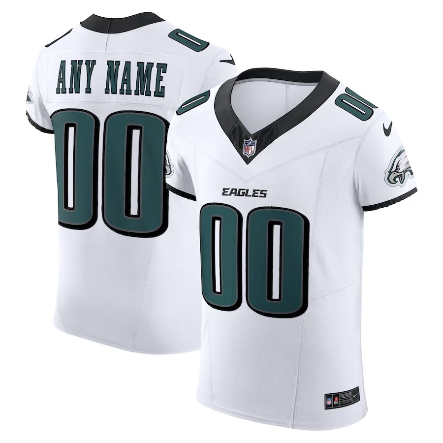 Men's Philadelphia Eagles Nike White Vapor F.U.S.E. Elite Custom Jersey - Puhuasuan
