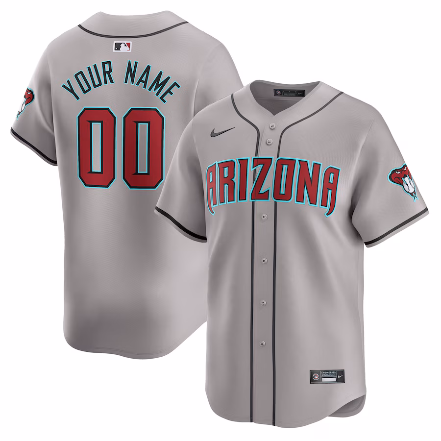 Men's Arizona Diamondbacks Nike Gray Away Limited Custom Jersey - Puhuasuan