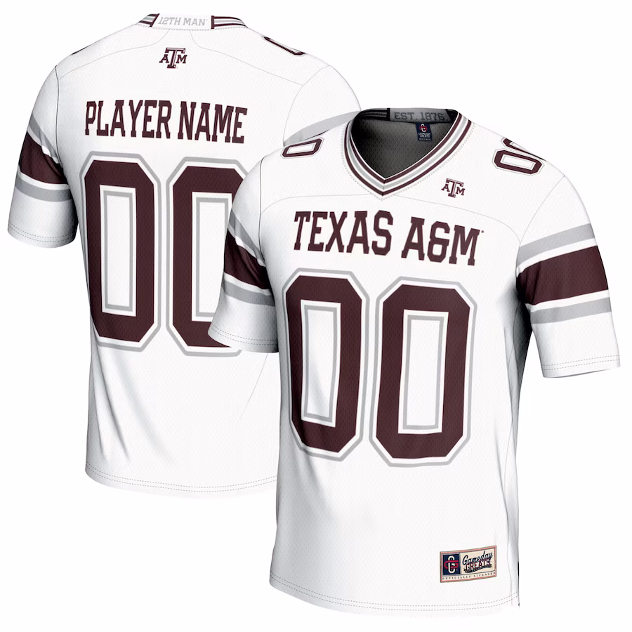 Texas A&M Aggies GameDay Greats NIL Pick-A-Player Football Jersey - White - Puhuasuan