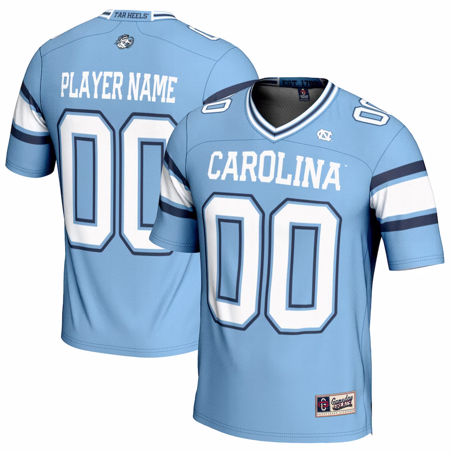 North Carolina Tar Heels GameDay Greats Youth NIL Pick-A-Player Football Jersey - Carolina Blue - Puhuasuan