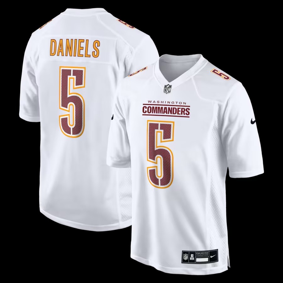 Men's Washington Commanders Jayden Daniels Nike Tundra White Fashion Jersey - Puhuasuan