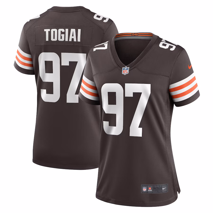 Women's Cleveland Browns Tommy Togiai Nike  Brown  Game Jersey - Puhuasuan