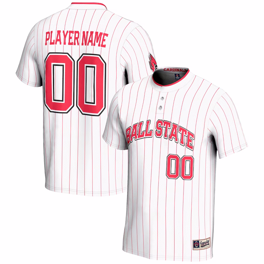 Ball State Cardinals GameDay Greats Youth NIL Pick-A-Player Lightweight Softball Jersey - White - Puhuasuan