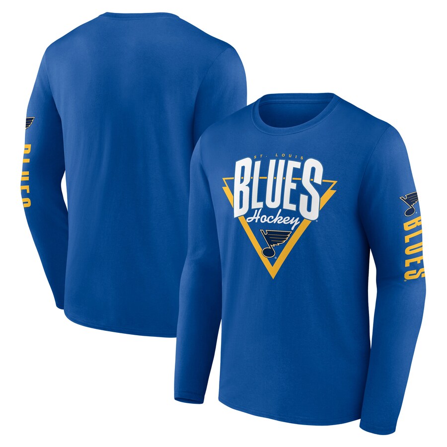 Men's St. Louis Blues Fanatics Blue Headline Long Sleeve T-Shirt - Puhuasuan