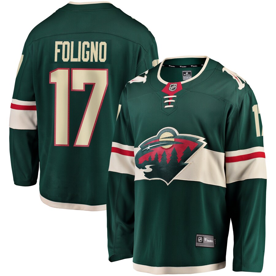 Men's Minnesota Wild Marcus Foligno Fanatics Branded Green Breakaway Jersey - Puhuasuan