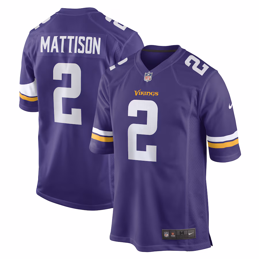 Men's Minnesota Vikings Alexander Mattison Nike Purple Game Player Jersey - Puhuasuan