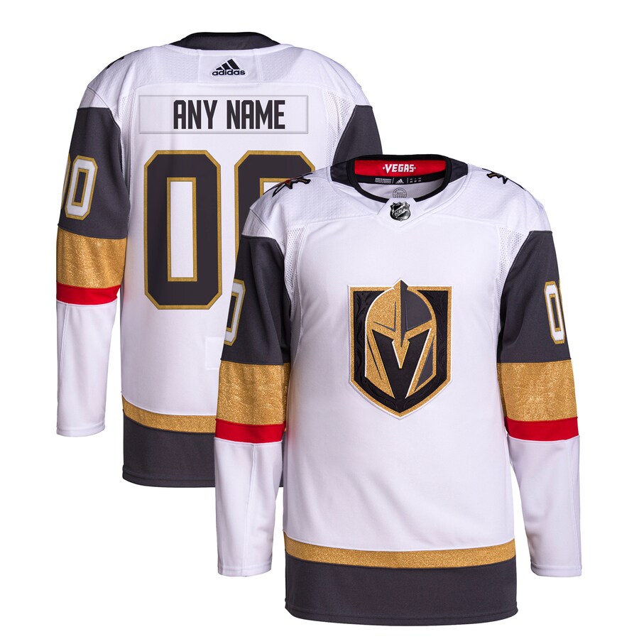 Men's Vegas Golden Knights  adidas White Away Custom Primegreen Authentic Pro Jersey - Puhuasuan