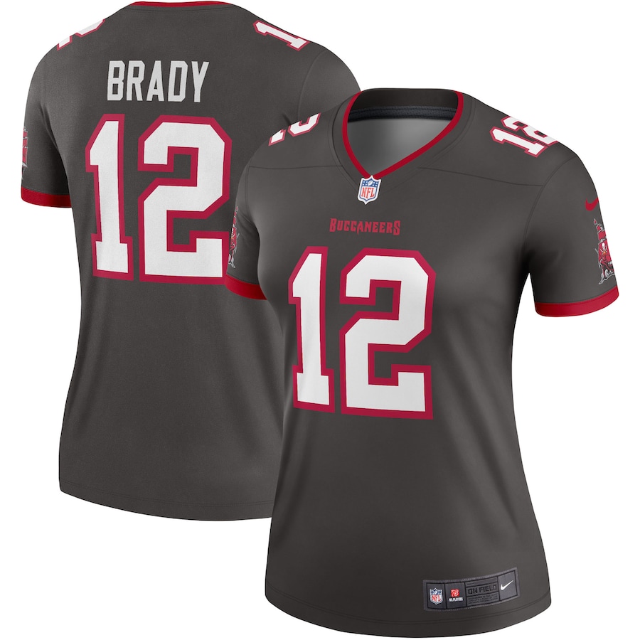 Women's Tampa Bay Buccaneers Tom Brady Nike Pewter Alternate Legend Jersey - Puhuasuan