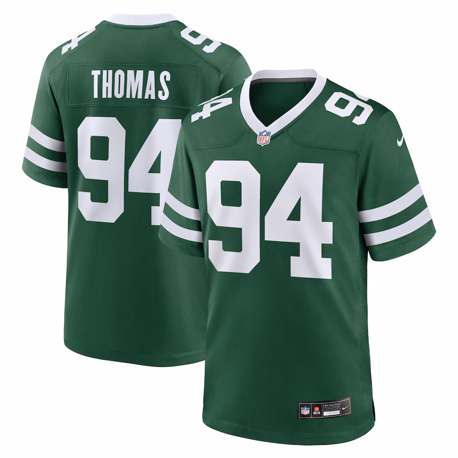 Men's New York Jets Solomon Thomas Nike Legacy Green Team Game Jersey - Puhuasuan