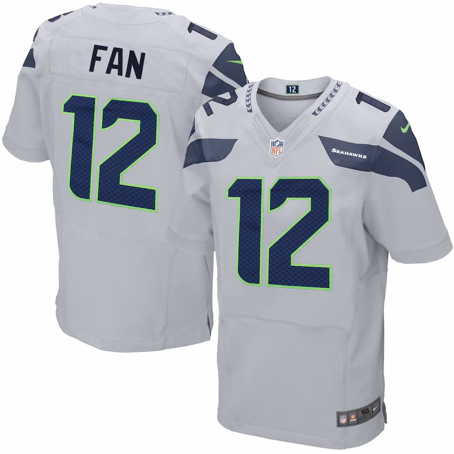 Mens Seattle Seahawks 12s Nike Gray Elite Jersey - Puhuasuan