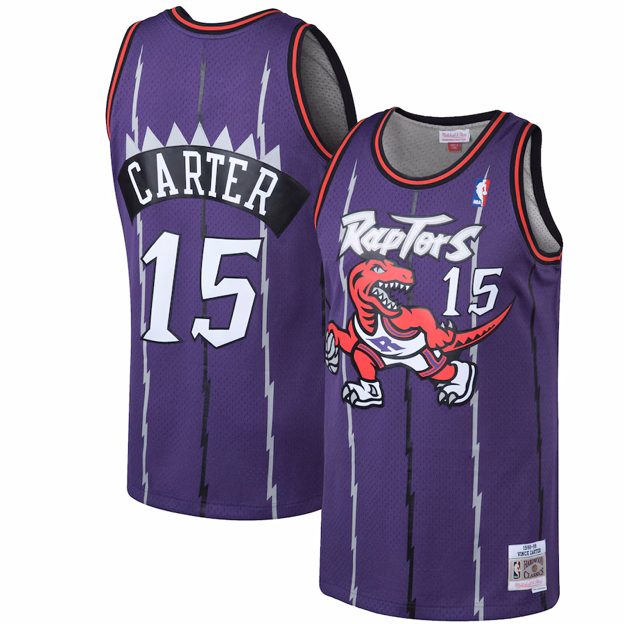 Men's Toronto Raptors Vince Carter Mitchell & Ness Purple 1998/99 Hardwood Classics Swingman Jersey - Puhuasuan