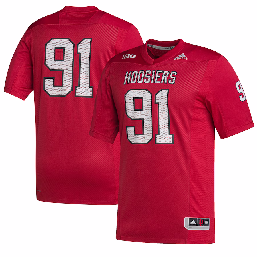 #91 Indiana Hoosiers adidas Premier Strategy Jersey - Crimson - Puhuasuan