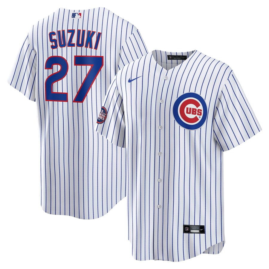 Men's Chicago Cubs Seiya Suzuki Nike White 2025 MLB World Tour: Tokyo Series Home Replica Player Jersey - Puhuasuan