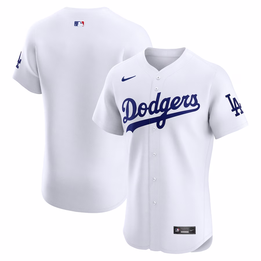 Men's Los Angeles Dodgers Nike White Home Elite Jersey - Puhuasuan