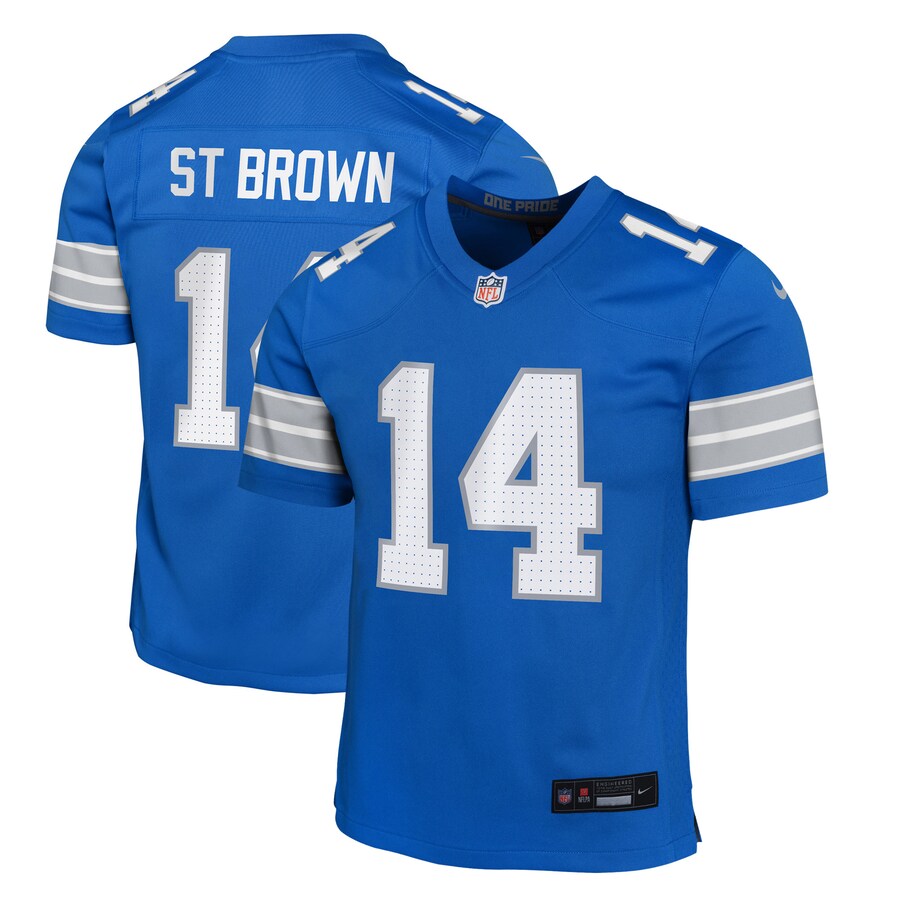 Youth Detroit Lions Amon-Ra St. Brown Nike Blue Game Jersey - Puhuasuan