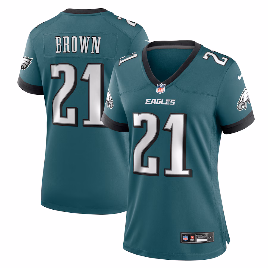 Women's Philadelphia Eagles Sydney Brown Nike Midnight Green Team Game Jersey - Puhuasuan
