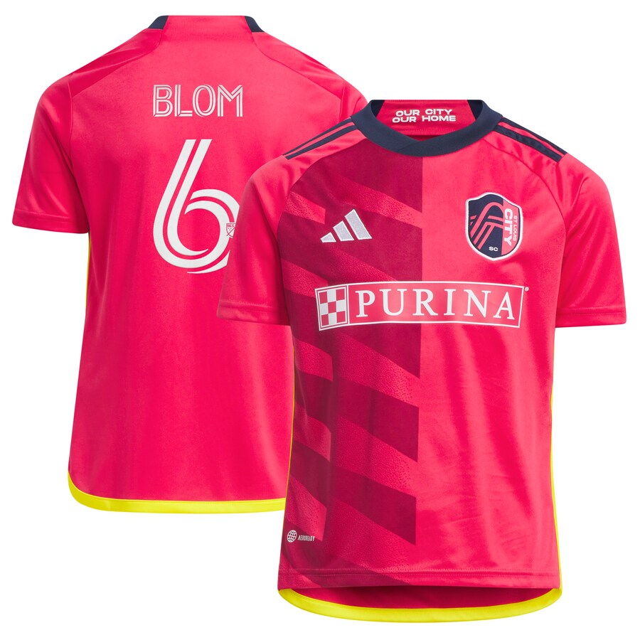 Youth St. Louis City SC Njabulo Blom adidas Red 2023 CITY Kit Replica Jersey - Puhuasuan