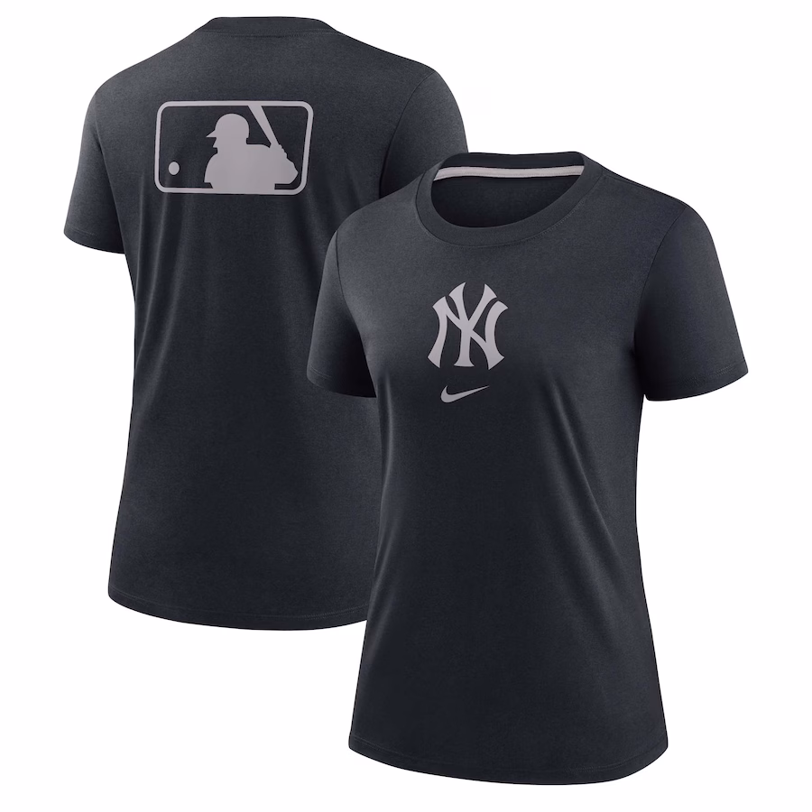 Women's New York Yankees Nike Navy Authentic Collection Early Work Tri-Blend T-Shirt - Puhuasuan