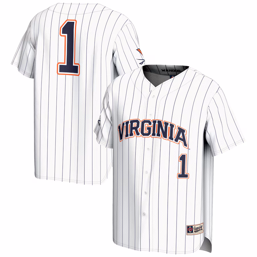 Youth GameDay Greats #1 White Virginia Cavaliers Lightweight Baseball Jersey - Puhuasuan