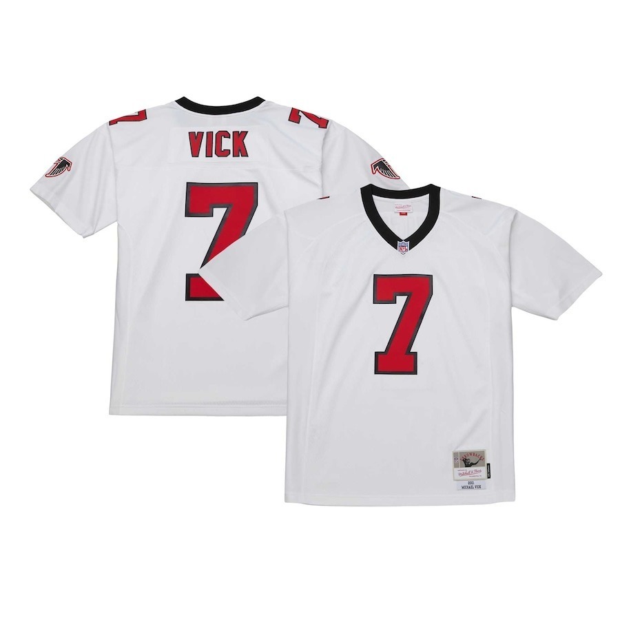 Men's Atlanta Falcons Michael Vick Mitchell & Ness White Legacy Replica Jersey - Puhuasuan