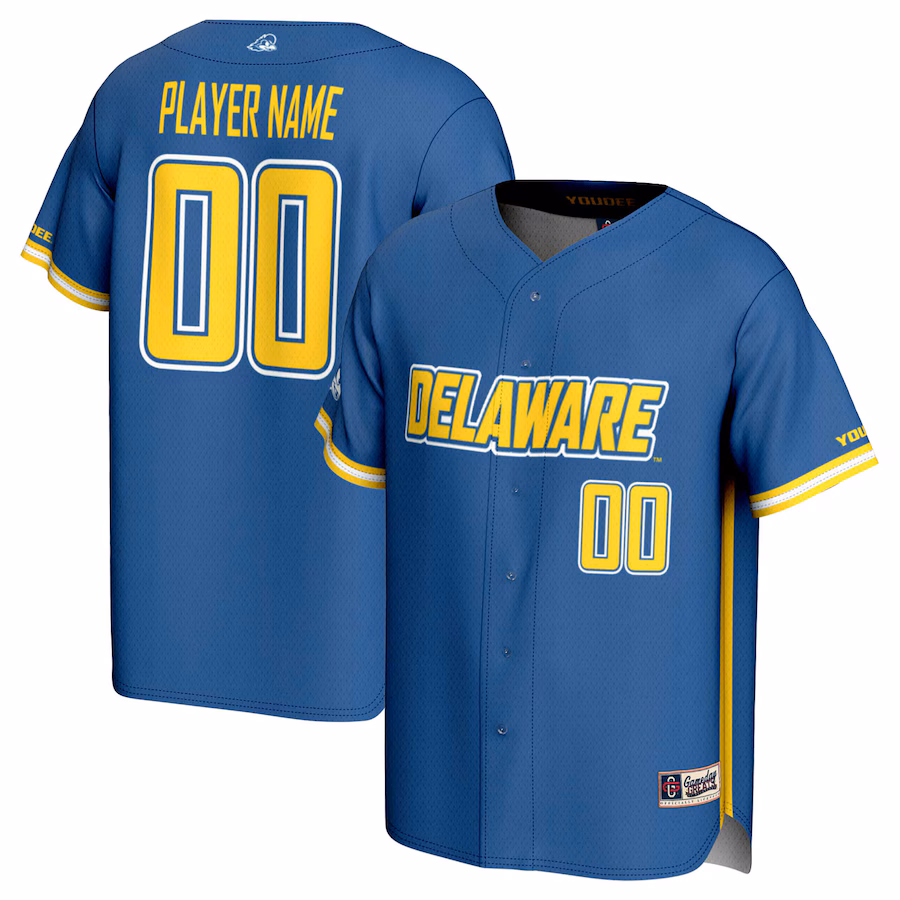 Delaware Fightin' Blue Hens GameDay Greats NIL Pick-A-Player Baseball Lightweight Jersey - Royal - Puhuasuan