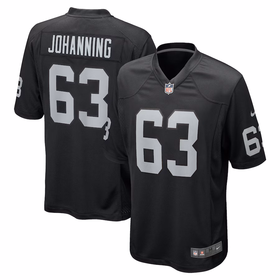 Men's Las Vegas Raiders Jake Johanning Nike Black Team Game Jersey - Puhuasuan