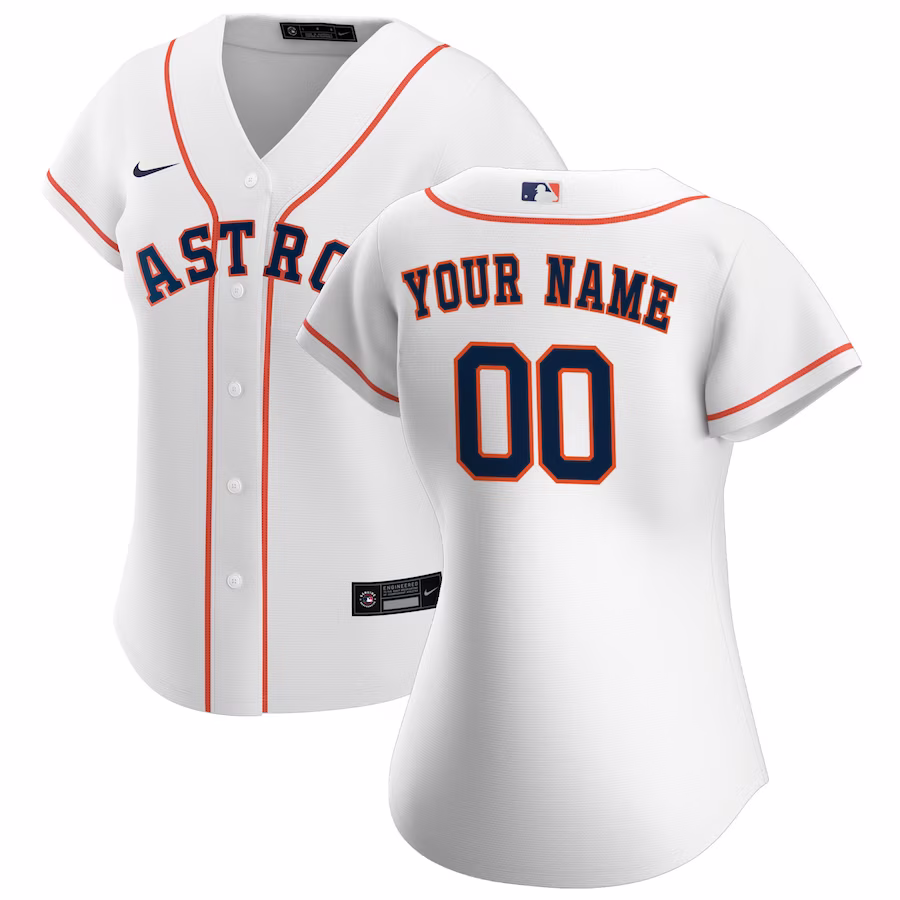 Women's Houston Astros Nike White Home Replica Custom Jersey - Puhuasuan