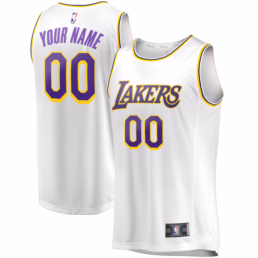 Youth Los Angeles Lakers  Fanatics White Fast Break Replica Custom Jersey - Association Edition - Puhuasuan