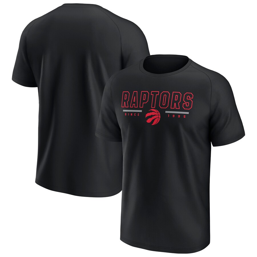 Men's Toronto Raptors Fanatics Black Raglan T-Shirt - Puhuasuan
