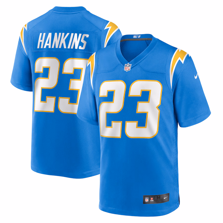 Men's Los Angeles Chargers Matt Hankins Nike  Powder Blue Team Game Jersey - Puhuasuan