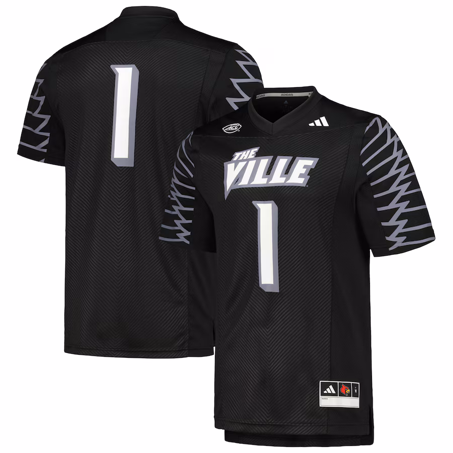 Men's adidas #1 Black Louisville Cardinals 2023 Premier Jersey - Puhuasuan