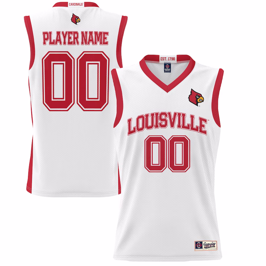 Louisville Cardinals GameDay Greats Youth NIL Pick-A-Player Women's Lightweight Basketball Jersey - White - Puhuasuan