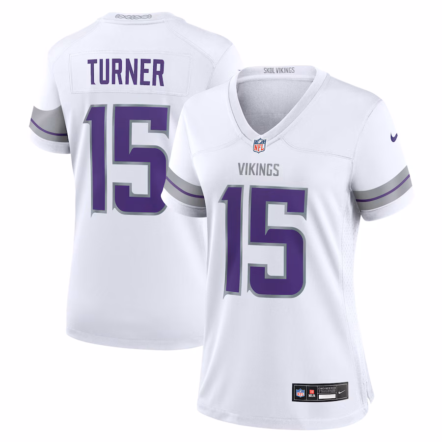 Women's Minnesota Vikings Dallas Turner Nike White Alternate Game Player Jersey - Puhuasuan