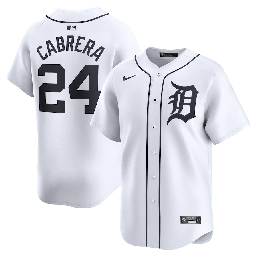 Men's Detroit Tigers Miguel Cabrera Nike White Home Replica Player Name Jersey - Puhuasuan