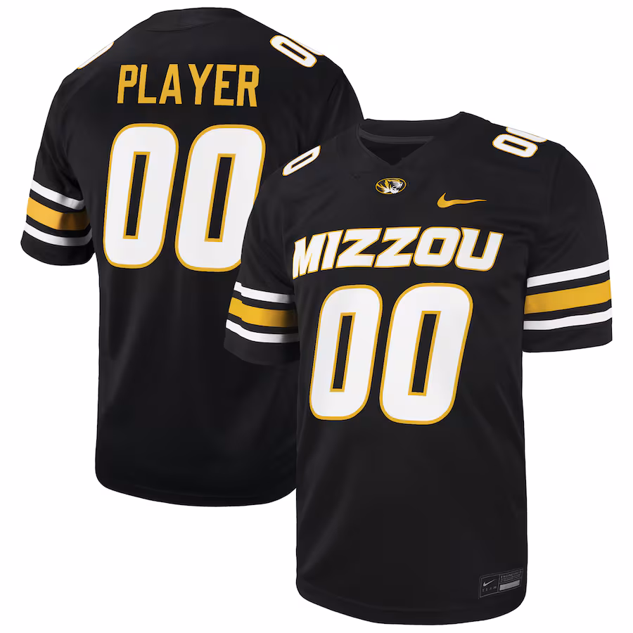 Missouri Tigers Nike Pick-A-Player NIL Football Game Jersey - Black - Puhuasuan