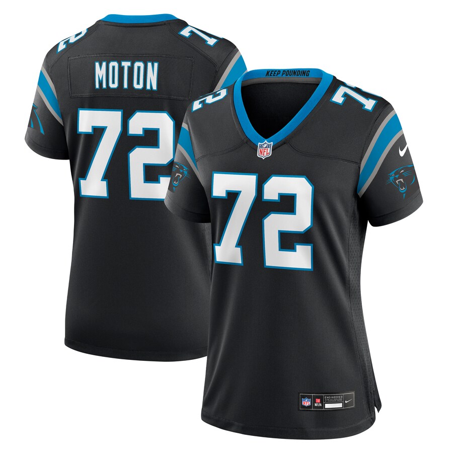 Women's Carolina Panthers Taylor Moton Nike Black Team Game Jersey - Puhuasuan