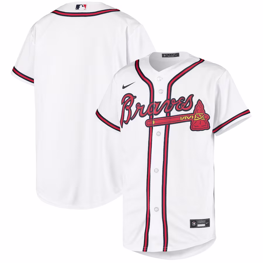 Youth Atlanta Braves Nike White Home Replica Team Jersey - Puhuasuan