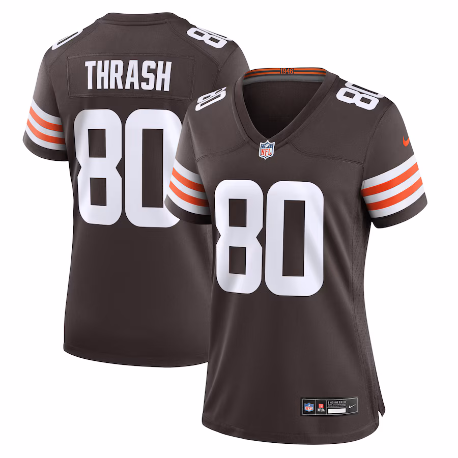 Women's Cleveland Browns Jamari Thrash Nike Brown Game Jersey - Puhuasuan