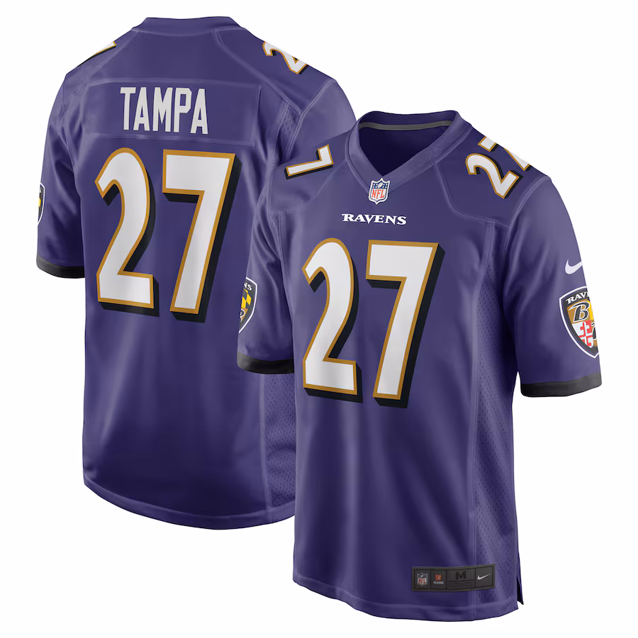 Men's Baltimore Ravens T.J. Tampa Nike Purple Team Game Jersey - Puhuasuan