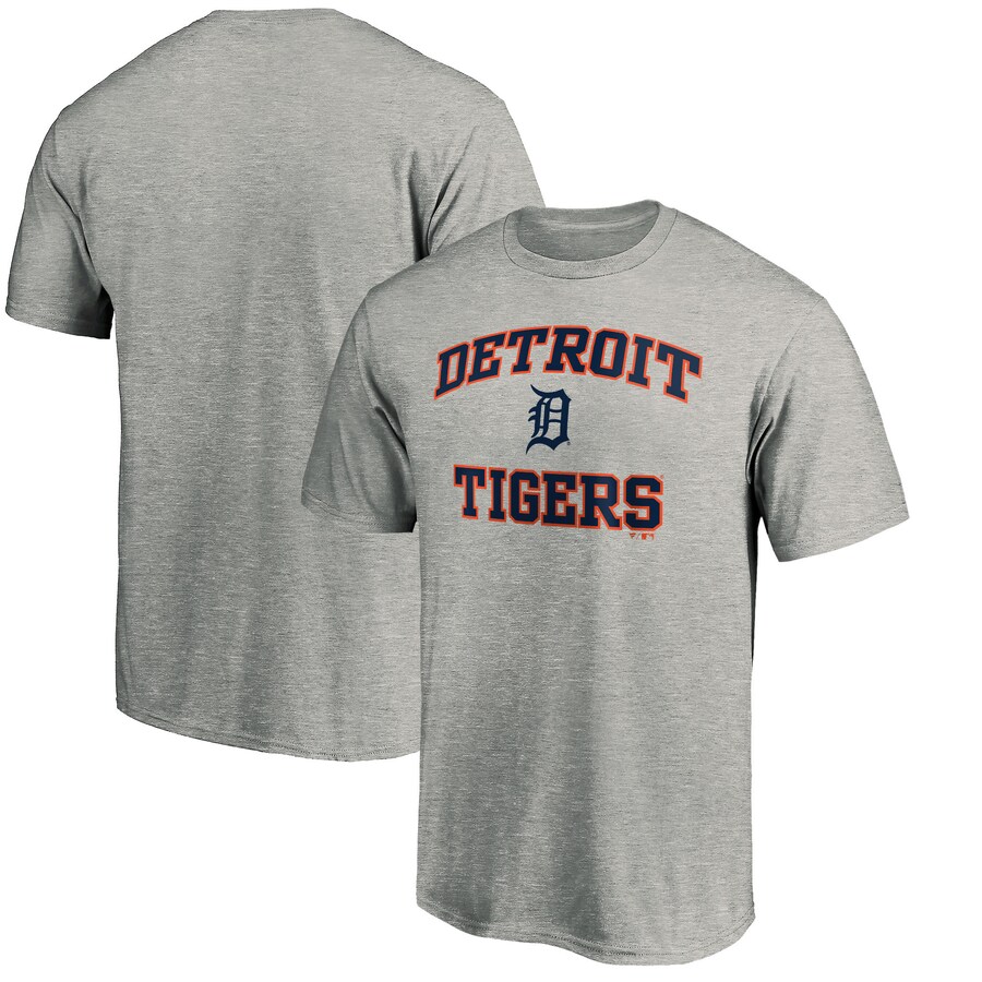 Men's Detroit Tigers Fanatics MTO Label Heather Gray Heart & Soul T-Shirt - Puhuasuan