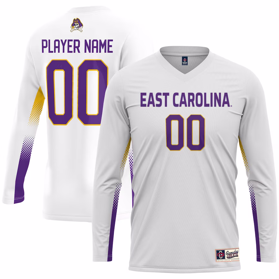 ECU Pirates GameDay Greats Youth NIL Lightweight Volleyball Jersey - White - Puhuasuan