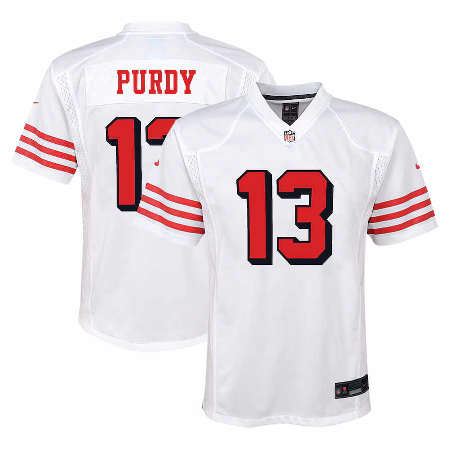 Youth San Francisco 49ers Brock Purdy Nike White Alternate Player Game Jersey - Puhuasuan