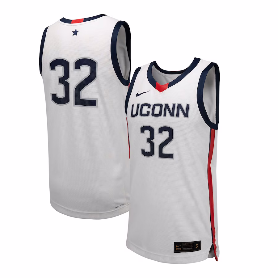#32 UConn Huskies Nike Unisex Team Replica Basketball Jersey - White - Puhuasuan