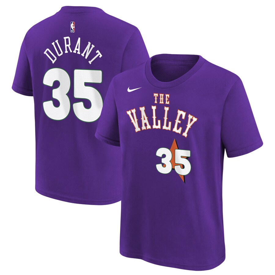Youth Phoenix Suns Kevin Durant Nike Purple 2024/25 City Edition Name & Number T-Shirt - Puhuasuan