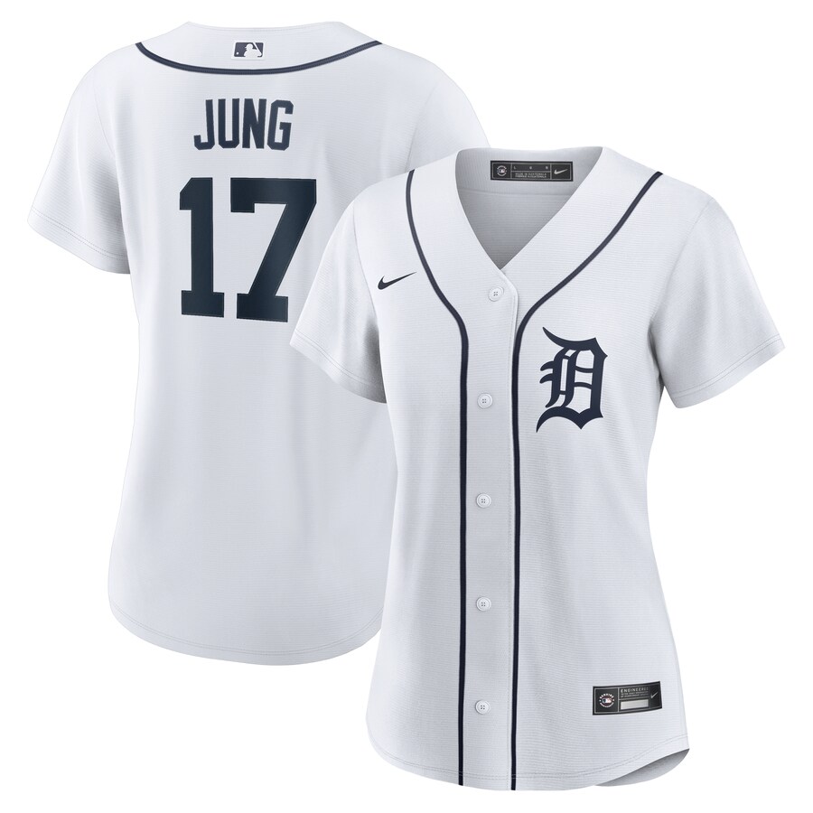 Women's Detroit Tigers Jace Jung Nike White Home Replica Jersey - Puhuasuan