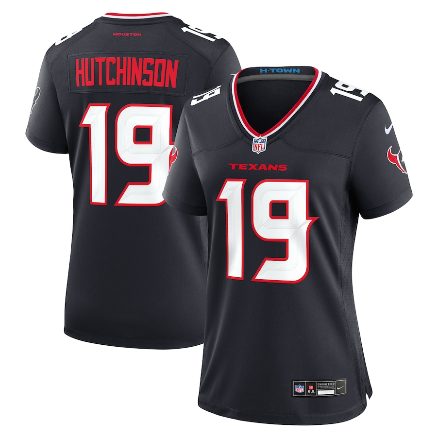 Women's Houston Texans Xavier Hutchinson Nike Navy Team Game Jersey - Puhuasuan