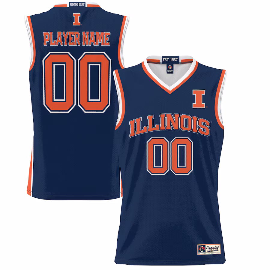 Illinois Fighting Illini GameDay Greats Youth NIL Pick-A-Player Women's Lightweight Basketball Jersey - Navy - Puhuasuan